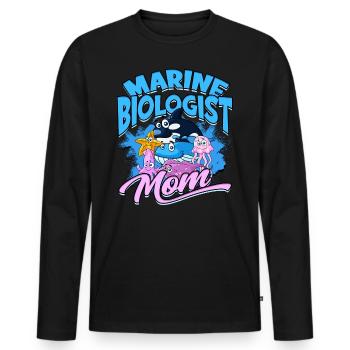 biologie marine biologiste marin biologie marine biologiste - T-shirt manches longues Premium bio Homme - noir - Devant - Nico (187cm)