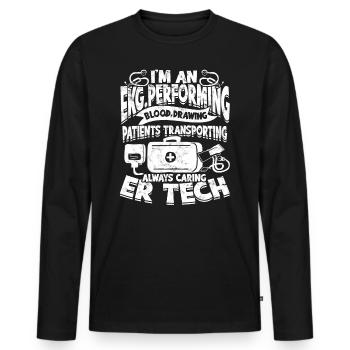 Emergency Department Nurse Hospital Hospitals - Men's Premium Organic Long Sleeve Shirt - black - Front - Nico (187cm)