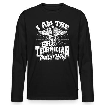 Emergency Department Nurse Hospital Hospitals - Men's Premium Organic Long Sleeve Shirt - black - Front - Nico (187cm)