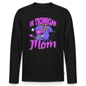 Emergency Department Nurse Hospital Hospitals - Men's Premium Organic Long Sleeve Shirt - black - Front - Nico (187cm)