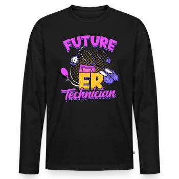 Emergency Department Nurse Hospital Hospitals - Men's Premium Organic Long Sleeve Shirt - black - Front - Nico (187cm)