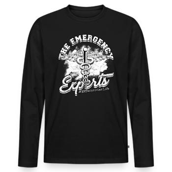 Emergency Department Nurse Hospital Hospitals - Men's Premium Organic Long Sleeve Shirt - black - Front - Nico (187cm)