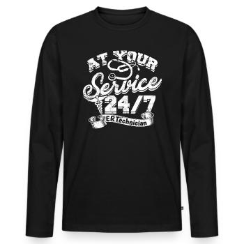 Emergency Department Nurse Hospital Hospitals - Men's Premium Organic Long Sleeve Shirt - black - Front - Nico (187cm)