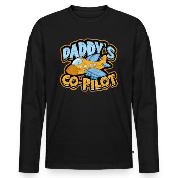 pilot flugzeug fliegen tochter geschenkidee gesche - Männer Premium Bio Langarmshirt - Schwarz - Vorne - Nico (187cm)