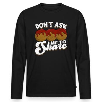 fleischklößchen essen spaghetti geschenk geschenki - Männer Premium Bio Langarmshirt - Schwarz - Vorne - Nico (187cm)