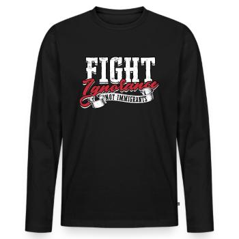 États-Unis Amérique Immigrants Citoyens américains FL américain - T-shirt manches longues Premium bio Homme - noir - Devant - Nico (187cm)