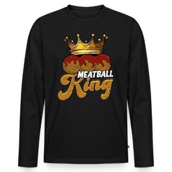 fleischklößchen essen spaghetti geschenk geschenki - Männer Premium Bio Langarmshirt - Schwarz - Vorne - Nico (187cm)
