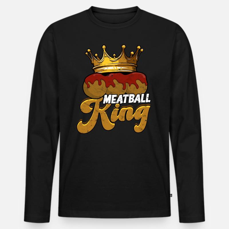 fleischklößchen essen spaghetti geschenk geschenki - Männer Premium Bio Langarmshirt - Schwarz