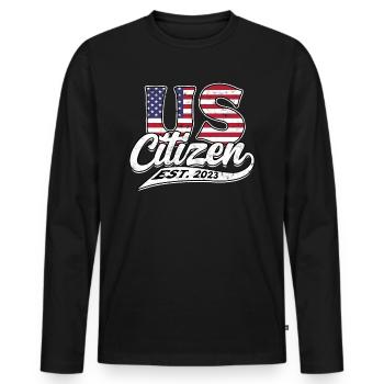 USA America Immigrants US Citizens American FL - Men's Premium Organic Long Sleeve Shirt - black - Front - Nico (187cm)
