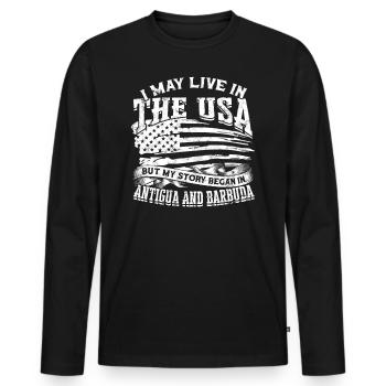 États-Unis Amérique Immigrants Citoyens américains FL américain - T-shirt manches longues Premium bio Homme - noir - Devant - Nico (187cm)