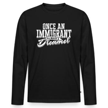 usa amerika einwanderer us bürger amerikanische fl - Männer Premium Bio Langarmshirt - Schwarz - Vorne - Nico (187cm)