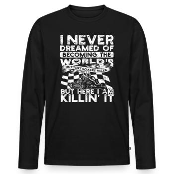 Kart conduite de kart pilotes de course Pilotes de course - T-shirt manches longues Premium bio Homme - noir - Devant - Nico (187cm)