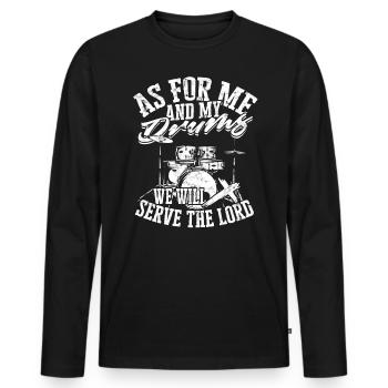 Drummer Jesus Cross Drummer Drummer - Men's Premium Organic Long Sleeve Shirt - black - Front - Nico (187cm)