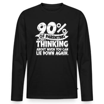 eltern geschenk mutter geschenkidee vater familie - Männer Premium Bio Langarmshirt - Schwarz - Vorne - Nico (187cm)