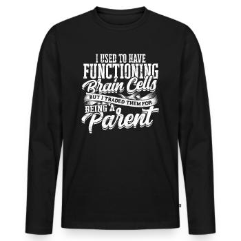eltern geschenk mutter geschenkidee vater familie - Männer Premium Bio Langarmshirt - Schwarz - Vorne - Nico (187cm)