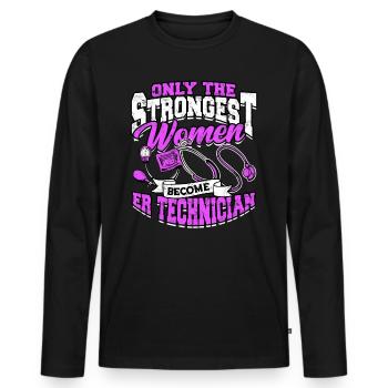 Emergency Department Nurse Hospital Hospitals - Men's Premium Organic Long Sleeve Shirt - black - Front - Nico (187cm)