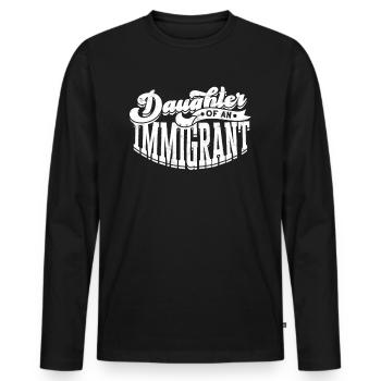 États-Unis Amérique Immigrants Citoyens américains FL américain - T-shirt manches longues Premium bio Homme - noir - Devant - Nico (187cm)