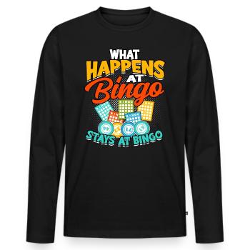 Bingo Gambling Bingo Player Grandma Game Lottery - Men's Premium Organic Long Sleeve Shirt - black - Front - Nico (187cm)