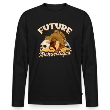 archäologe archäologie geschenk geschenkidee archä - Männer Premium Bio Langarmshirt - Schwarz - Vorne - Nico (187cm)