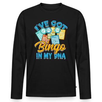 Bingo Gambling Bingo Player Grandma Game Lottery - Men's Premium Organic Long Sleeve Shirt - black - Front - Nico (187cm)