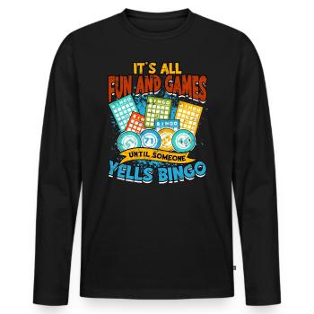 Bingo Gambling Bingo Player Grandma Game Lottery - Men's Premium Organic Long Sleeve Shirt - black - Front - Nico (187cm)