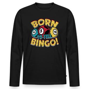 Bingo Gambling Bingo Player Grandma Game Lottery - Men's Premium Organic Long Sleeve Shirt - black - Front - Nico (187cm)