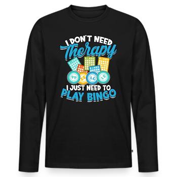 Bingo Gambling Bingo Player Grandma Game Lottery - Men's Premium Organic Long Sleeve Shirt - black - Front - Nico (187cm)