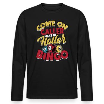 Bingo Gambling Bingo Player Grandma Game Lottery - Men's Premium Organic Long Sleeve Shirt - black - Front - Nico (187cm)