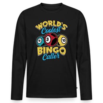 Bingo Gambling Bingo Player Grandma Game Lottery - Men's Premium Organic Long Sleeve Shirt - black - Front - Nico (187cm)