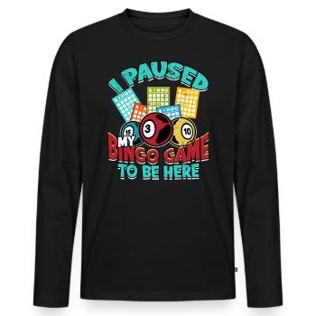 Bingo Gambling Bingo Player Grandma Game Lottery - Men's Premium Organic Long Sleeve Shirt - black - Front - Nico (187cm)