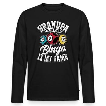 Bingo Gambling Bingo Player Grandma Game Lottery - Men's Premium Organic Long Sleeve Shirt - black - Front - Nico (187cm)
