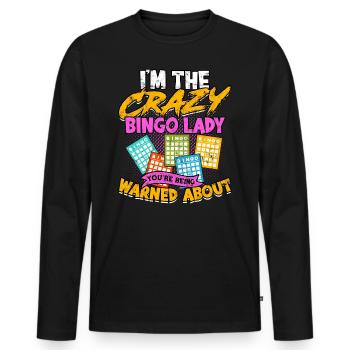 Bingo Gambling Bingo Player Grandma Game Lottery - Men's Premium Organic Long Sleeve Shirt - black - Front - Nico (187cm)