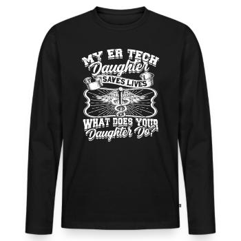 Emergency Department Nurse Hospital Hospitals - Men's Premium Organic Long Sleeve Shirt - black - Front - Nico (187cm)