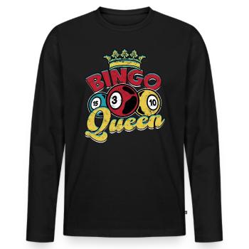 Bingo Gambling Bingo Player Grandma Game Lottery - Men's Premium Organic Long Sleeve Shirt - black - Front - Nico (187cm)