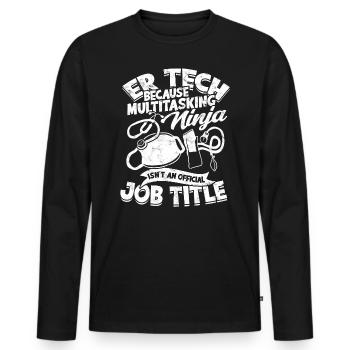 Emergency Department Nurse Hospital Hospitals - Men's Premium Organic Long Sleeve Shirt - black - Front - Nico (187cm)