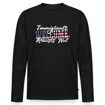 États-Unis Amérique Immigrants Citoyens américains FL américain - T-shirt manches longues Premium bio Homme - noir - Devant - Nico (187cm)