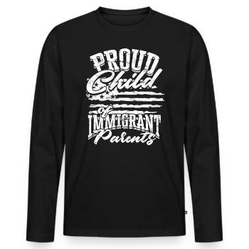 États-Unis Amérique Immigrants Citoyens américains FL américain - T-shirt manches longues Premium bio Homme - noir - Devant - Nico (187cm)