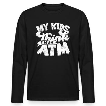 eltern geschenk mutter geschenkidee vater familie - Männer Premium Bio Langarmshirt - Schwarz - Vorne - Nico (187cm)