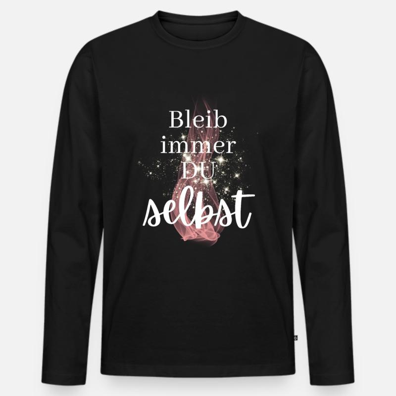 POSITIVE EINSTELLUNG MINDSET Motivation - Männer Premium Bio Langarmshirt - Schwarz