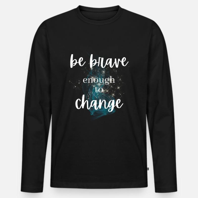 POSITIVE EINSTELLUNG MINDSET Motivation - Männer Premium Bio Langarmshirt - Schwarz