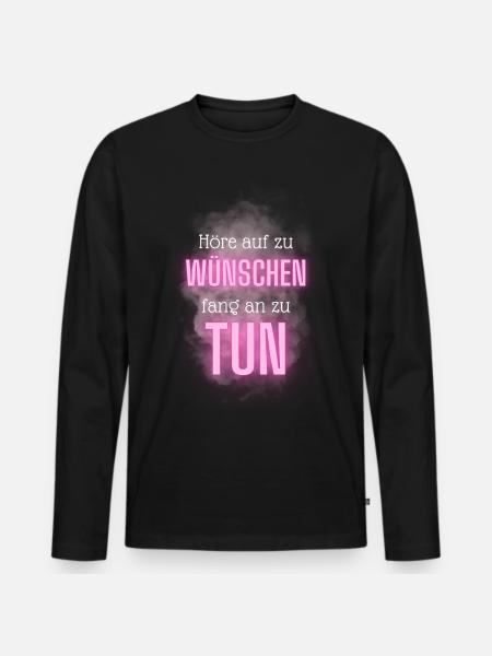 POSITIVE EINSTELLUNG MINDSET Motivation - Männer Premium Bio Langarmshirt - Schwarz