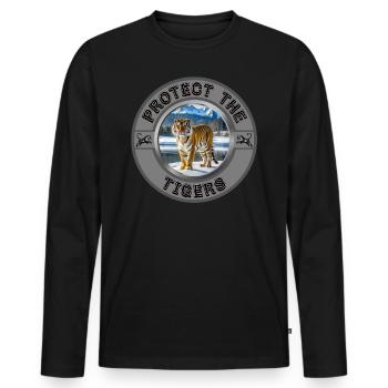 Protect the Tigers - Men's Premium Organic Long Sleeve Shirt - black - Front - Nico (187cm)