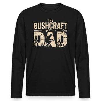 The Bushcraft Dad – Fire. Wood. Fatherly pride. - Men's Premium Organic Long Sleeve Shirt - black - Front - Nico (187cm)