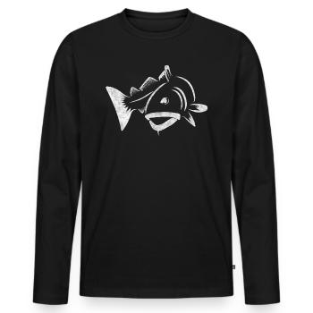 Dorsch Hochseeangeln - Männer Premium Bio Langarmshirt - Schwarz - Vorne - Nico (187cm)