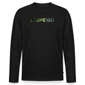 Waldmensch - Natur pur - Männer Premium Bio Langarmshirt - Schwarz - Vorne - Nico (187cm)