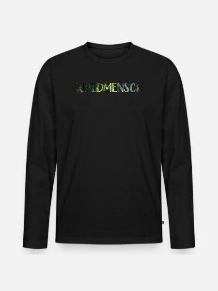 Waldmensch - Natur pur - Männer Premium Bio Langarmshirt - Schwarz