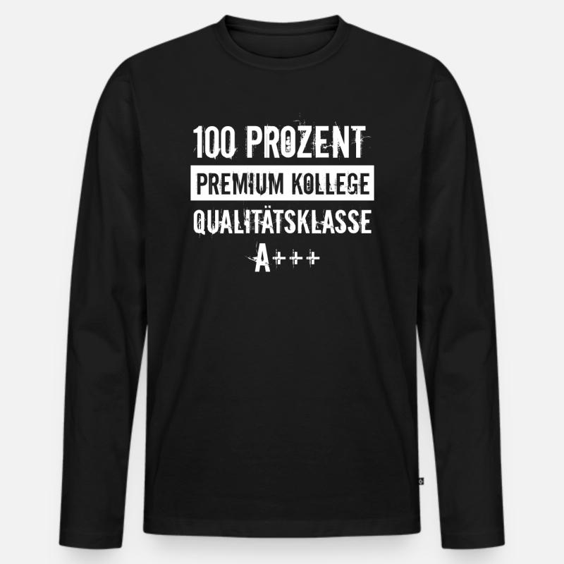 Premium Kollege Abschiedsgeschenk - Männer Premium Bio Langarmshirt - Schwarz