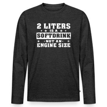 2 liter soft drink engine size Funny V8 displacement - Men's Premium Organic Long Sleeve Shirt - heather anthracite - Front - Nico (187cm)