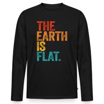 Flat Earth Society Flat Earth Map Model Globe - Men's Premium Organic Long Sleeve Shirt - black - Front - Nico (187cm)