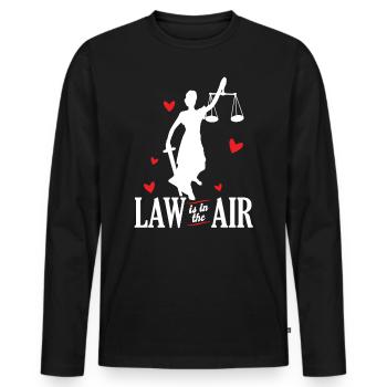 Law is in the Air funny lawyer - Men's Premium Organic Long Sleeve Shirt - black - Front - Nico (187cm)